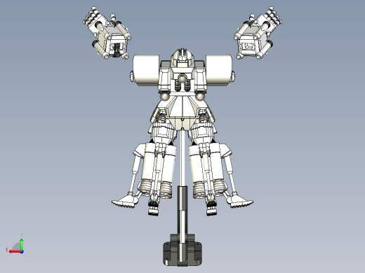 ZAKU ii机器人模型摆件3D图纸 IGS STL格式后视缩略图