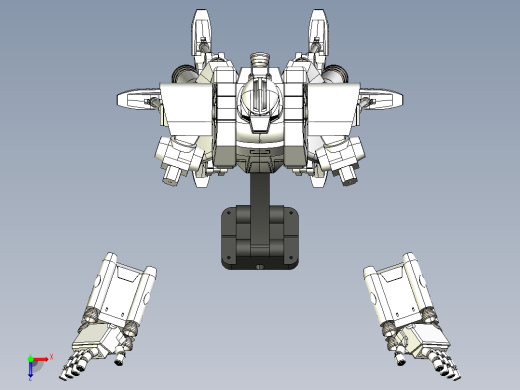 ZAKU ii机器人模型摆件3D图纸 IGS STL格式俯视缩略图