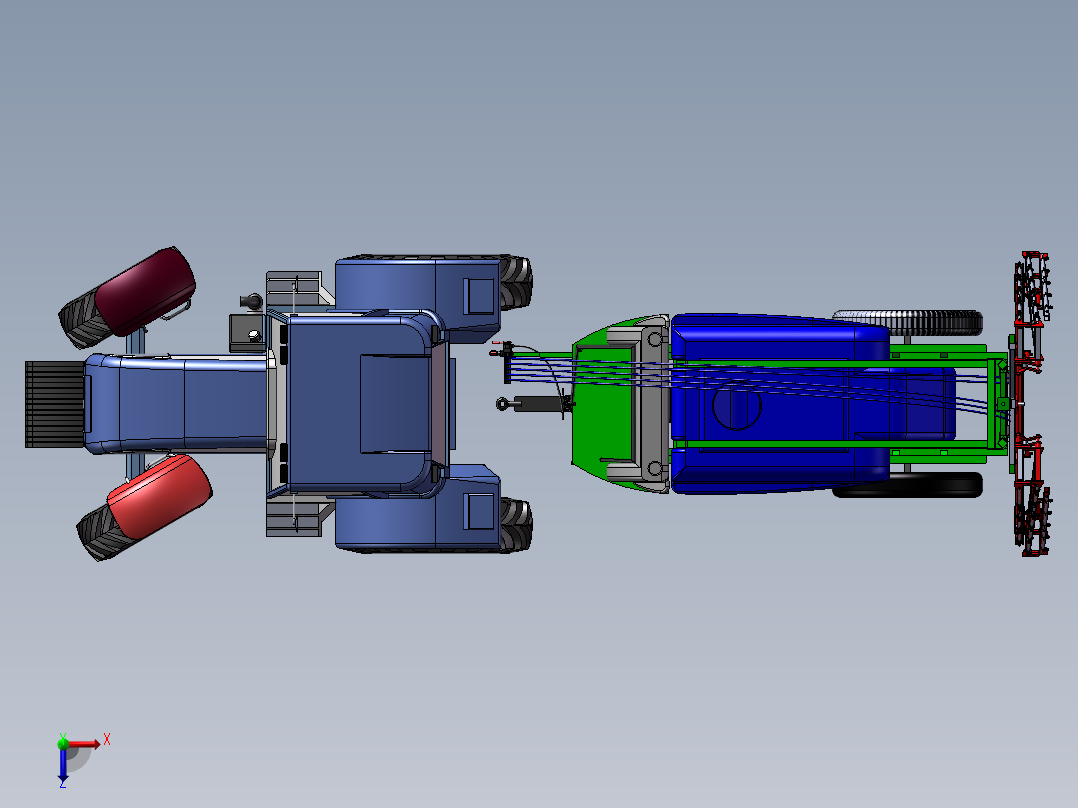 伸缩皮带机俯视图