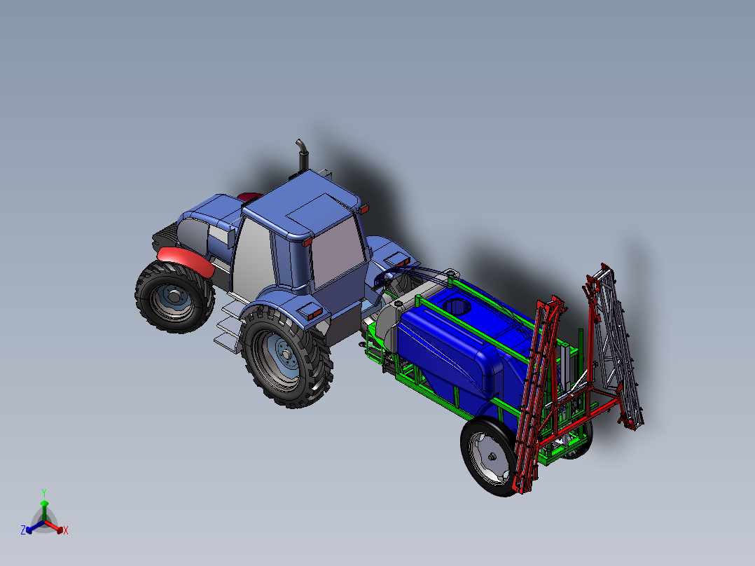 伸缩皮带机正等轴测图