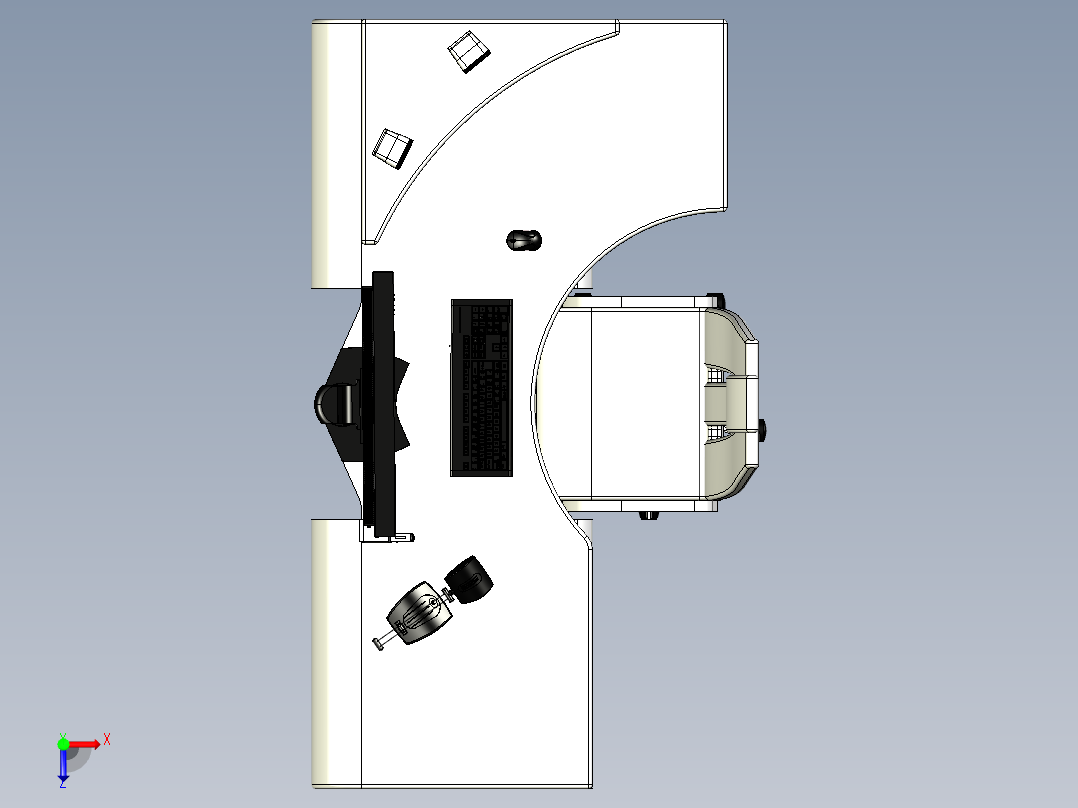 高档办公桌俯视图