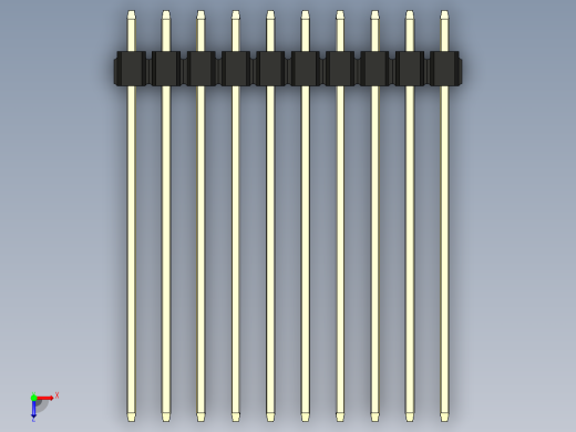 彩色公头100mil（2.54mm）系列-DS1021_black_3x10p_100mil_Type43_rev1.0俯视缩略图