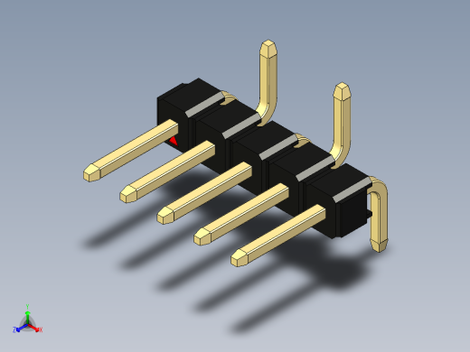 彩色公排针 100mil 2.54mm 系列-DS1022_black_05p_100mil_Type_SMT_R2_rev1.0