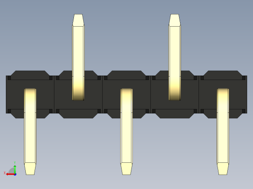 彩色公排针 100mil 2.54mm 系列-DS1022_black_05p_100mil_Type_SMT_R2_rev1.0后视缩略图