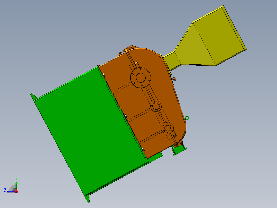 挤出机模型右视图