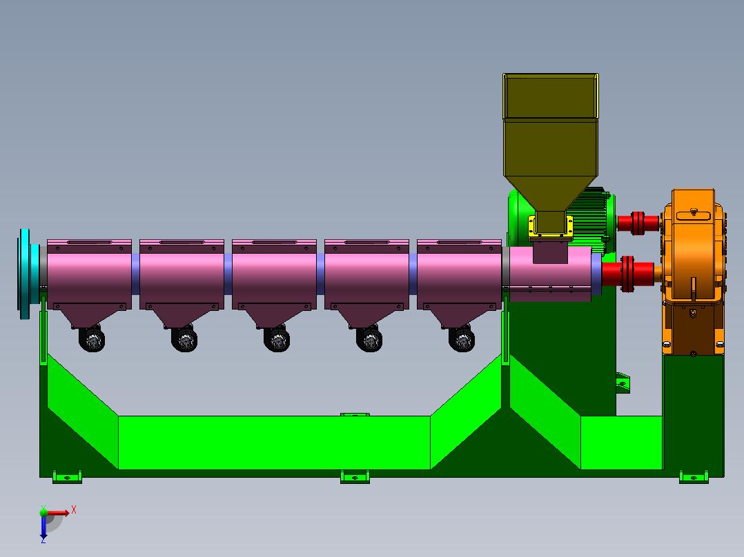 挤出机模型俯视图