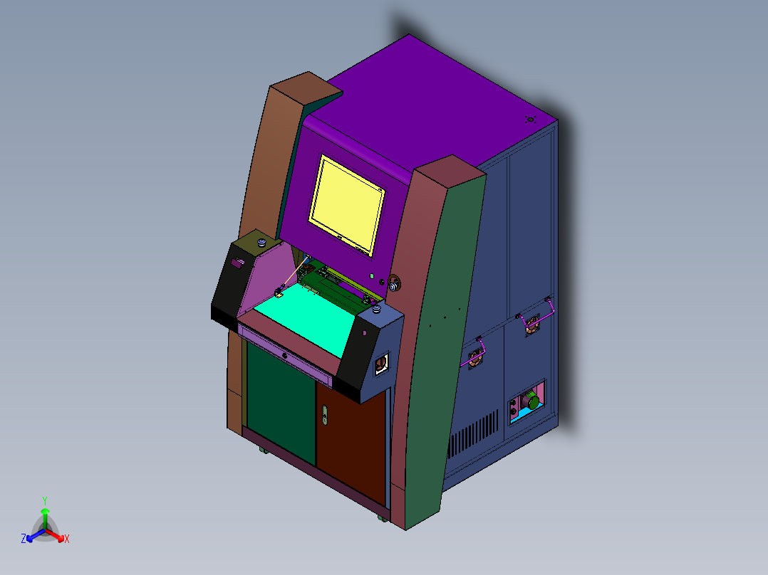 基于视觉系统的汽车车速表检测台正等轴测图