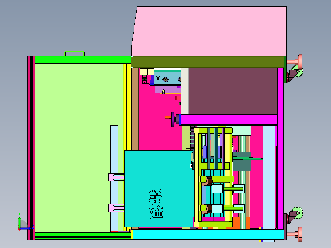 物流快递云仓纸箱盒侧面开箱机左视图