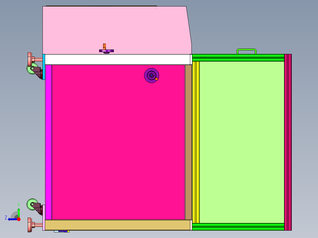 物流快递云仓纸箱盒侧面开箱机右视图
