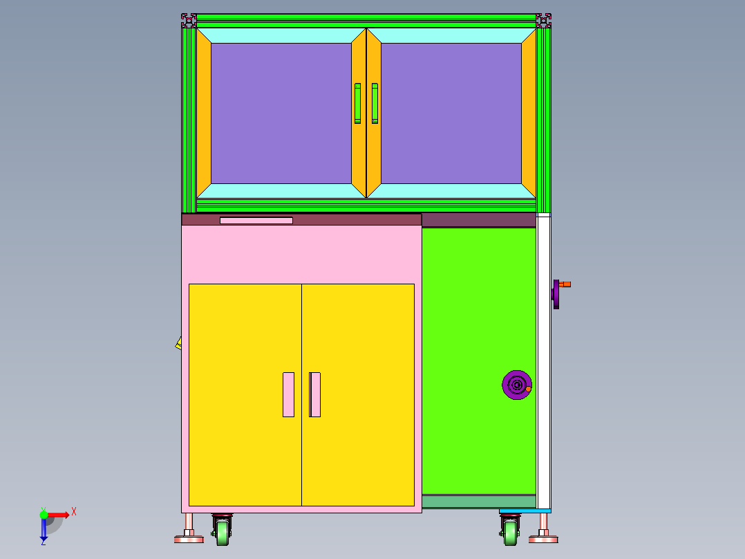 物流快递云仓纸箱盒侧面开箱机俯视图