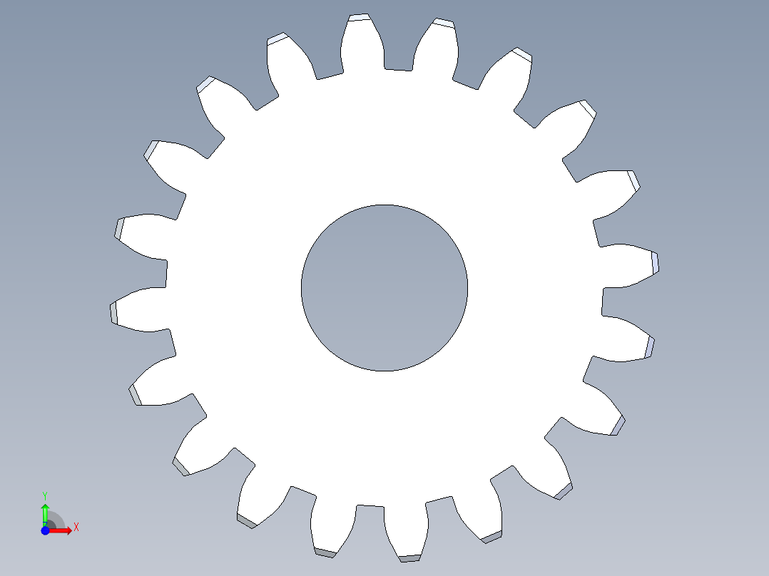 正齿轮-m1.5 20PA 20t Spur Gear前视图