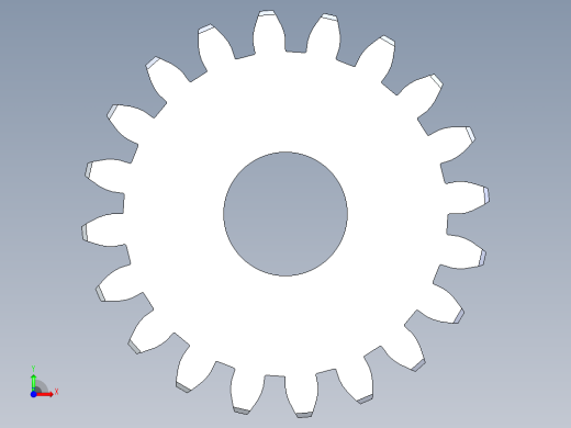 正齿轮-m1.5 20PA 20t Spur Gear前视缩略图