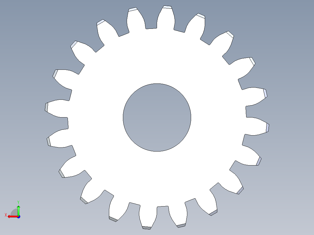 正齿轮-m1.5 20PA 20t Spur Gear后视图