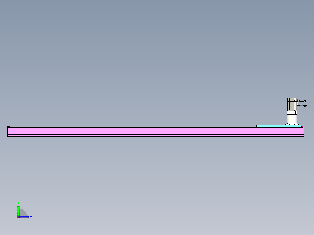 东锦齿条传动DH210G-L167-S2100-BU-减速机+P750W左视图