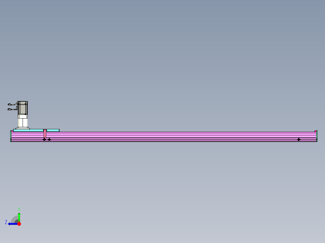 东锦齿条传动DH210G-L167-S2100-BU-减速机+P750W右视图