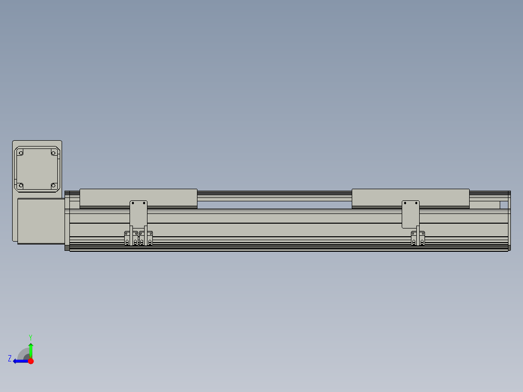 直线模组LHB21-L40-S500-LU设计图纸右视图