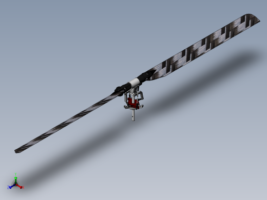 Trex 500 RC遥控直升机旋翼正等轴测缩略图