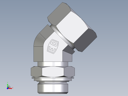 卡套式工业通用硬管接头EO_Adjustable_locknut_45_deg_elbow_VEE25SRCF前视缩略图