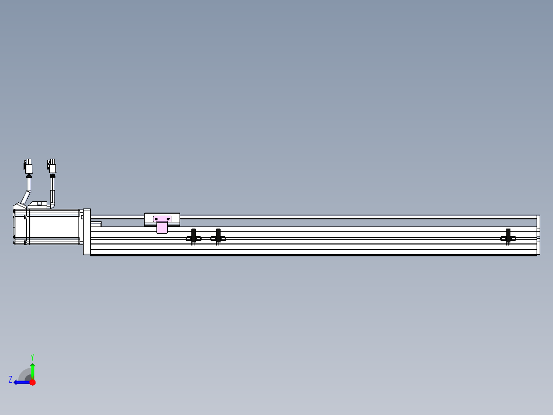 东锦丝杆传动-直线滑台模组DH60-L10-S550-BC-T400-C3右视图