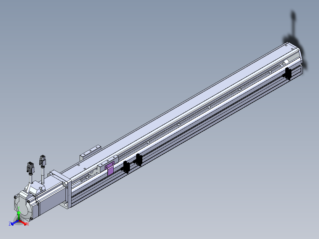 东锦丝杆传动-直线滑台模组DH60-L10-S550-BC-T400-C3正等轴测图