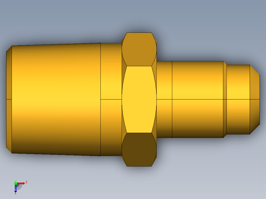 扩口式工业通用硬管接头Male Connector 48F-4-4俯视图