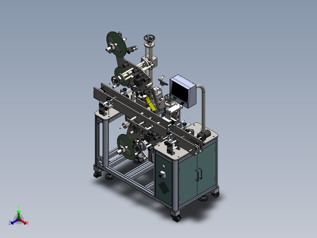 全自动双面贴标机正等轴测图