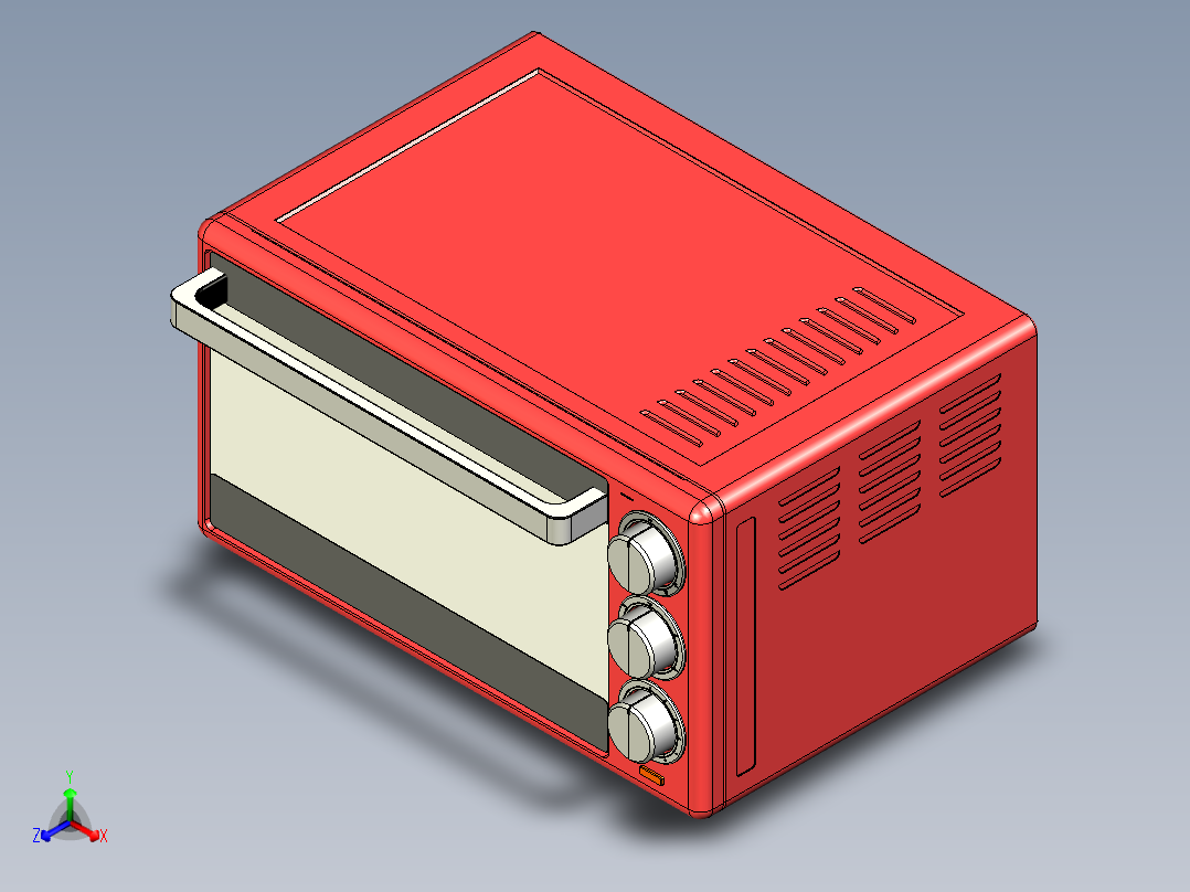 电烤面包机正等轴测图