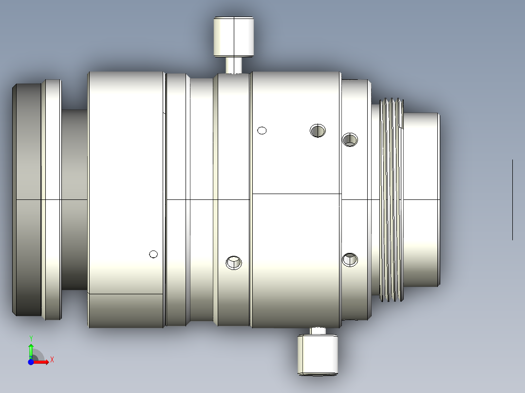 大恒相机镜头Daheng_HN-P-10M_3D_Modeling多系列图纸前视图