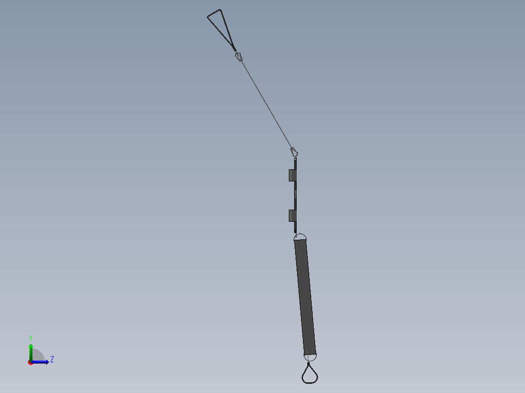 健身器材拉力绳左视图