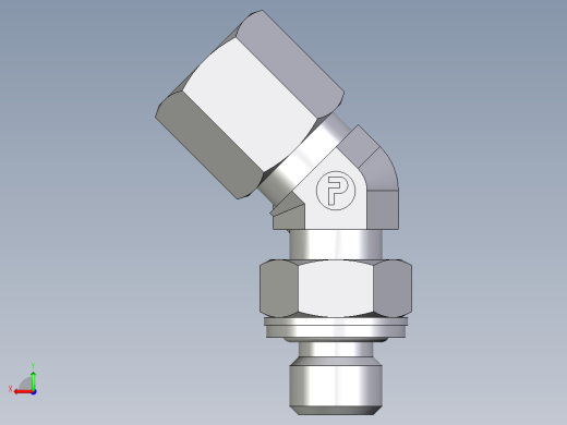 卡套式工业通用硬管接头EO_Adjustable_locknut_45_deg_elbow_VEE06SMCF后视缩略图