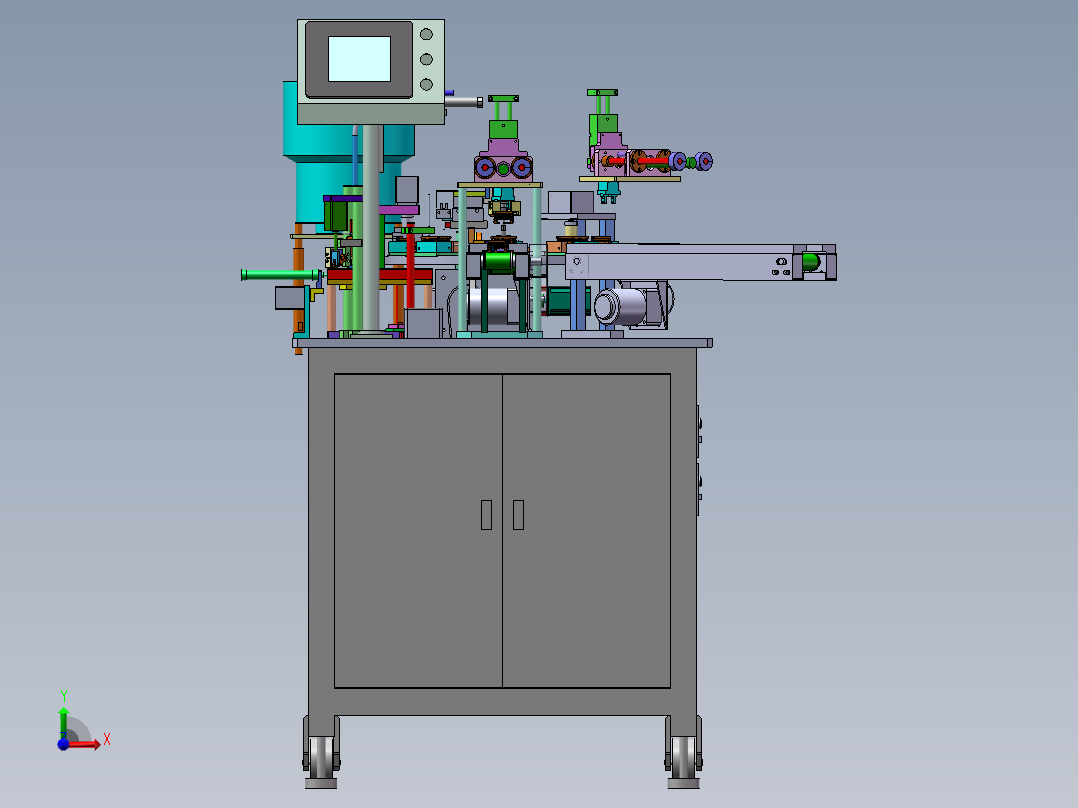 散热片装胶钉贴胶机前视图