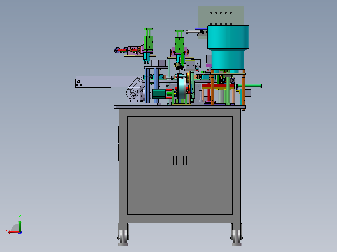 散热片装胶钉贴胶机后视图