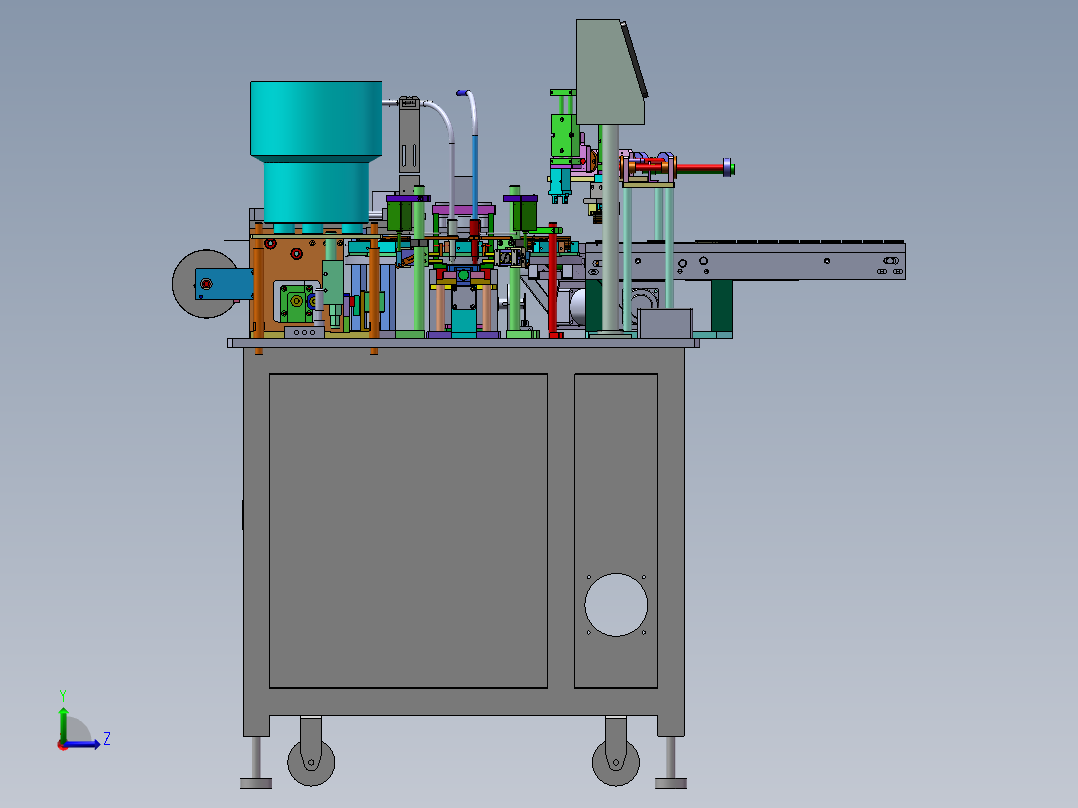 散热片装胶钉贴胶机左视图