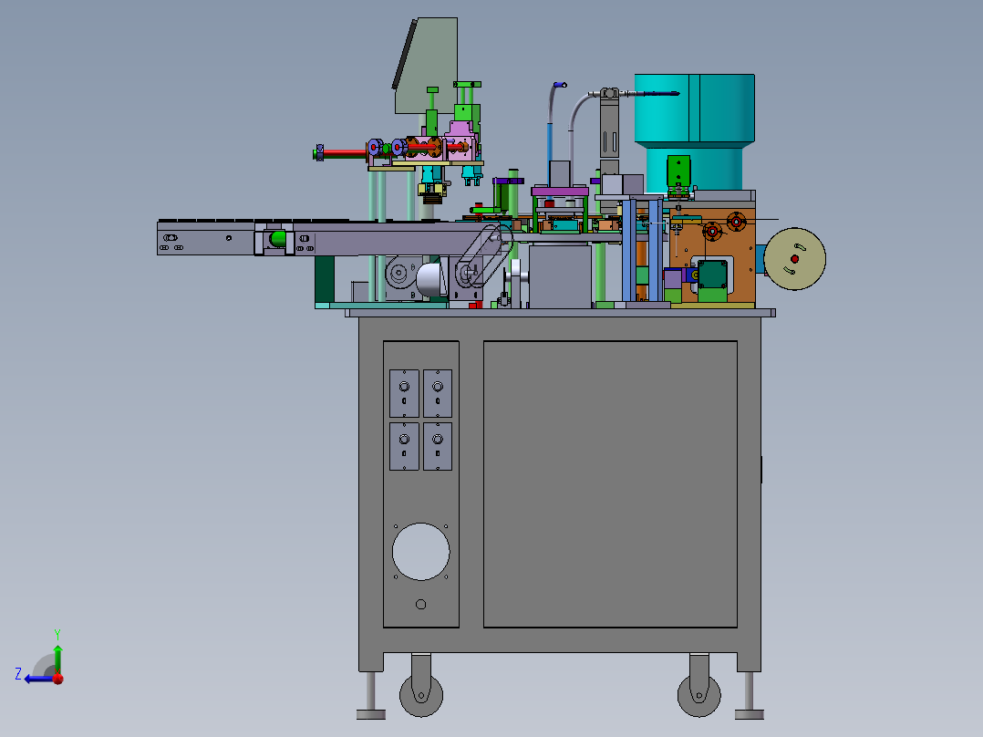 散热片装胶钉贴胶机右视图