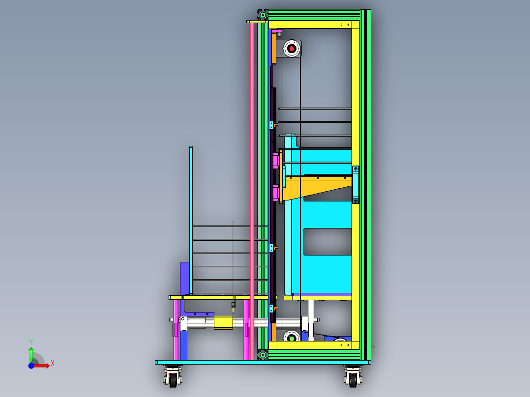 同步带升降机构前视图