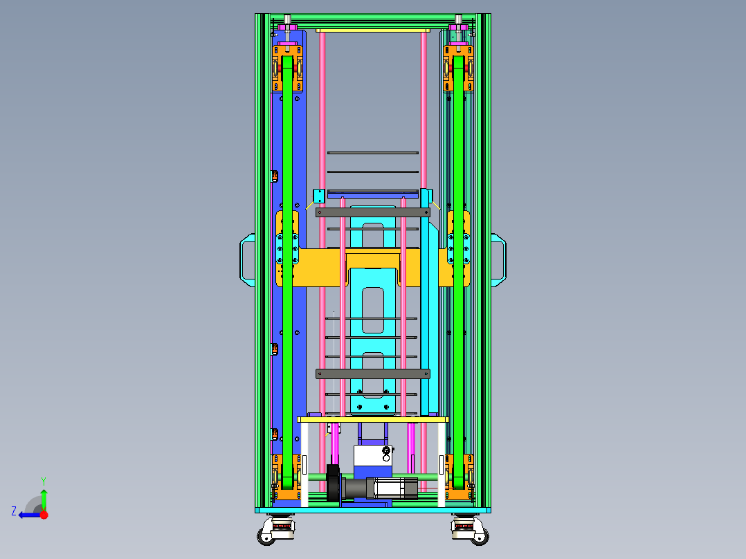 同步带升降机构右视图