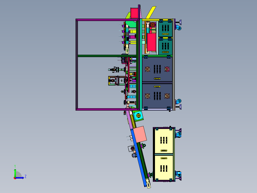 压铸件自动视觉识别装置左视图
