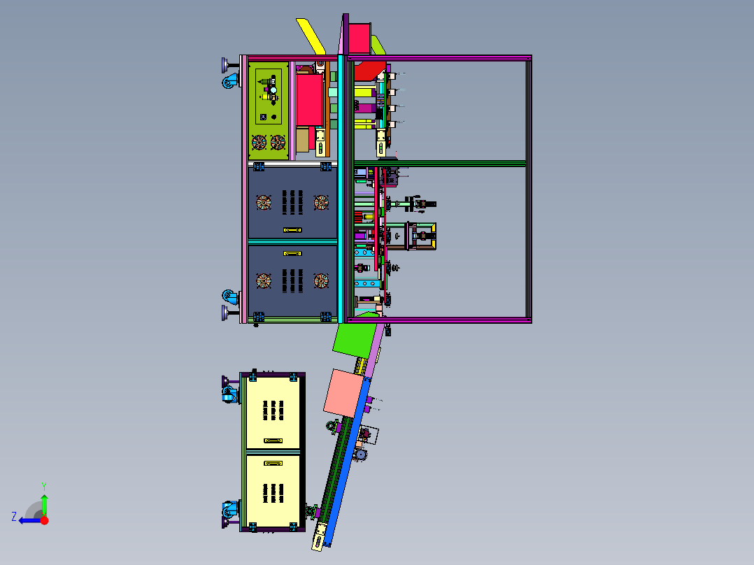 压铸件自动视觉识别装置右视图