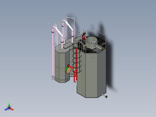 20t连体圆罐一体化总装配