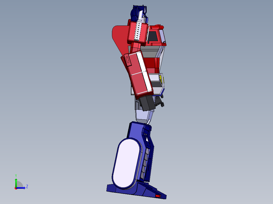 变形金刚1代G1擎天柱左视图