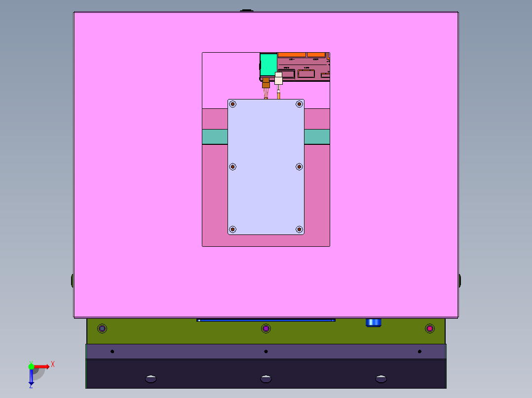 高精密单工位电缸压力加工机俯视图