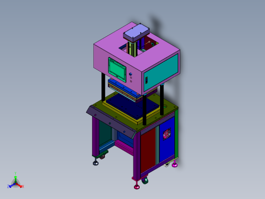 高精密单工位电缸压力加工机正等轴测缩略图