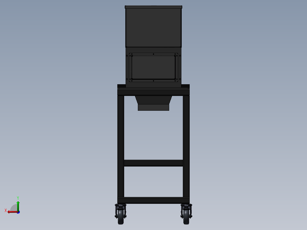 破碎机、小型塑料和软金属粉碎机后视图