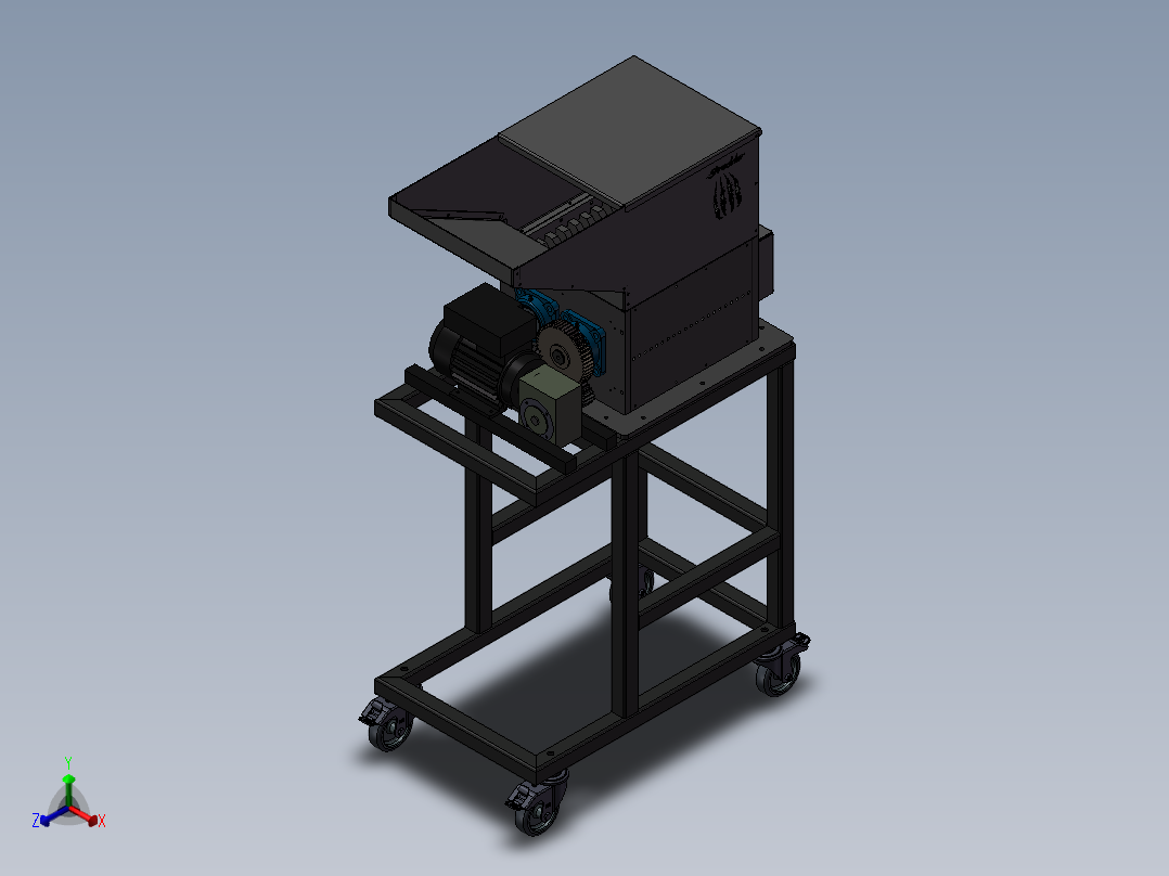 破碎机、小型塑料和软金属粉碎机正等轴测图
