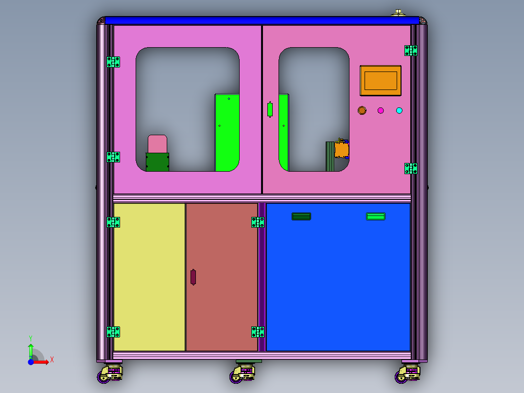 金属表面喷涂用表面吹干装置前视图