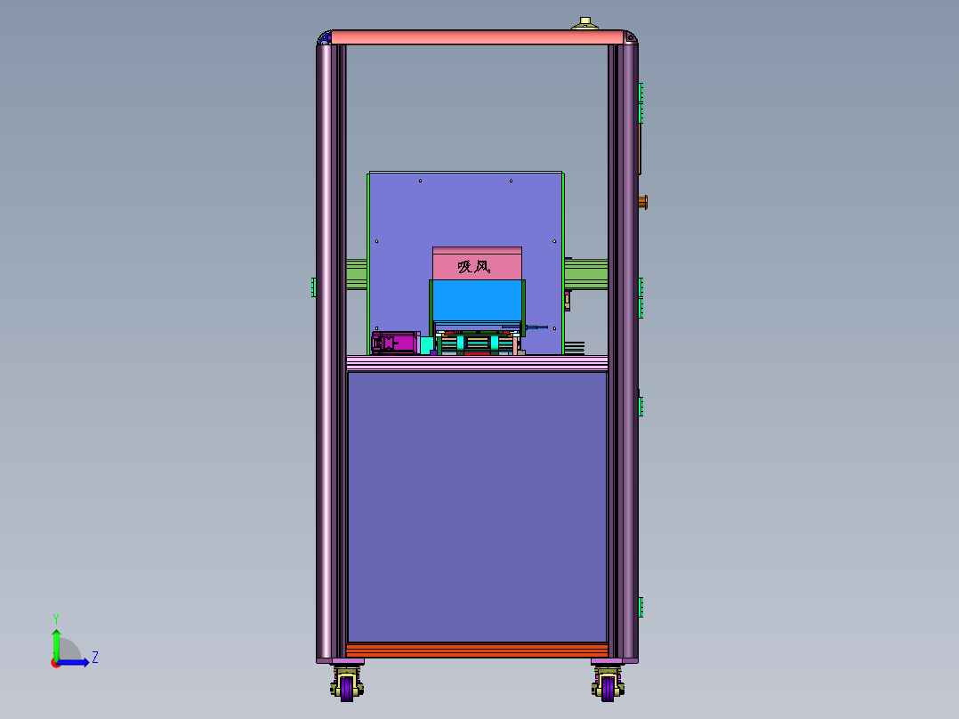 金属表面喷涂用表面吹干装置左视图
