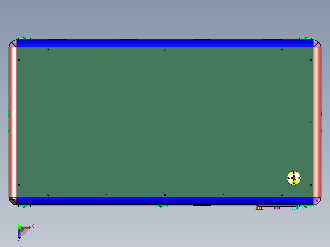 金属表面喷涂用表面吹干装置俯视图
