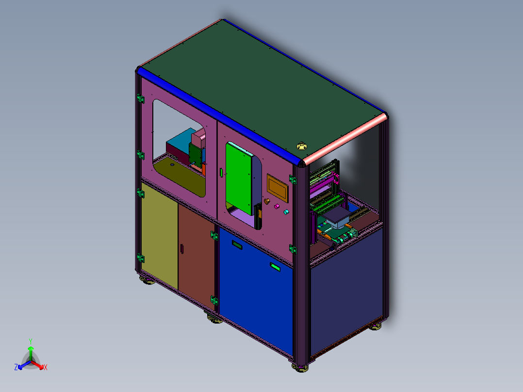 金属表面喷涂用表面吹干装置正等轴测图