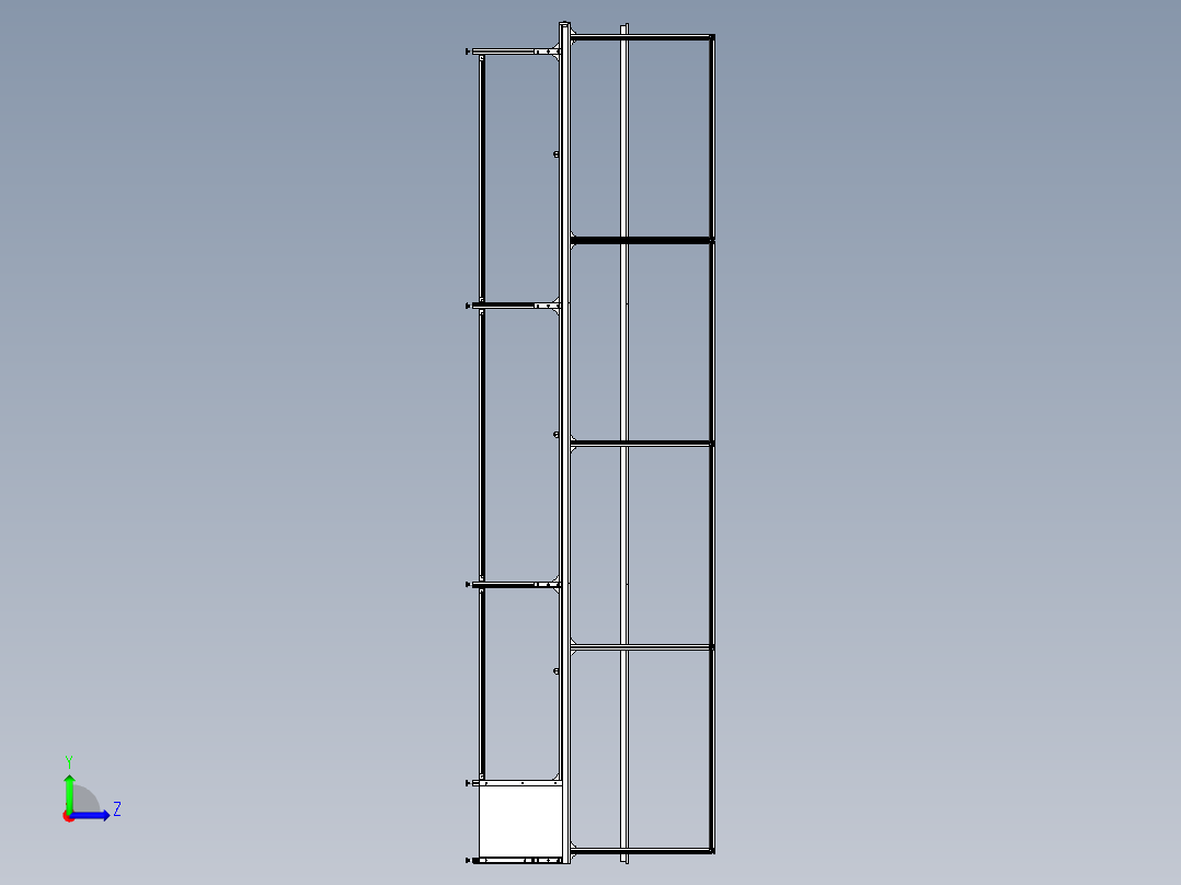6米双边工作台流水线左视图