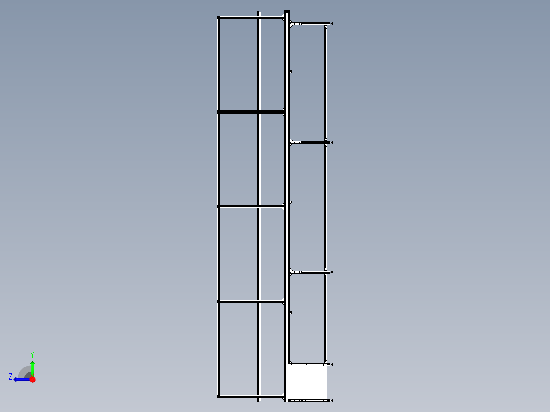 6米双边工作台流水线右视图